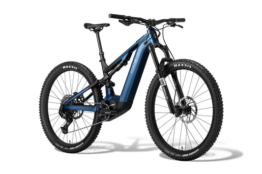 Aventon Current ADV electric bike in Blue Onyx color, side view, displayed against a white background