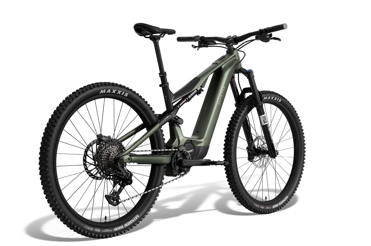 Aventon Current ADV electric bike in camouflage color, side view, isolated on white background