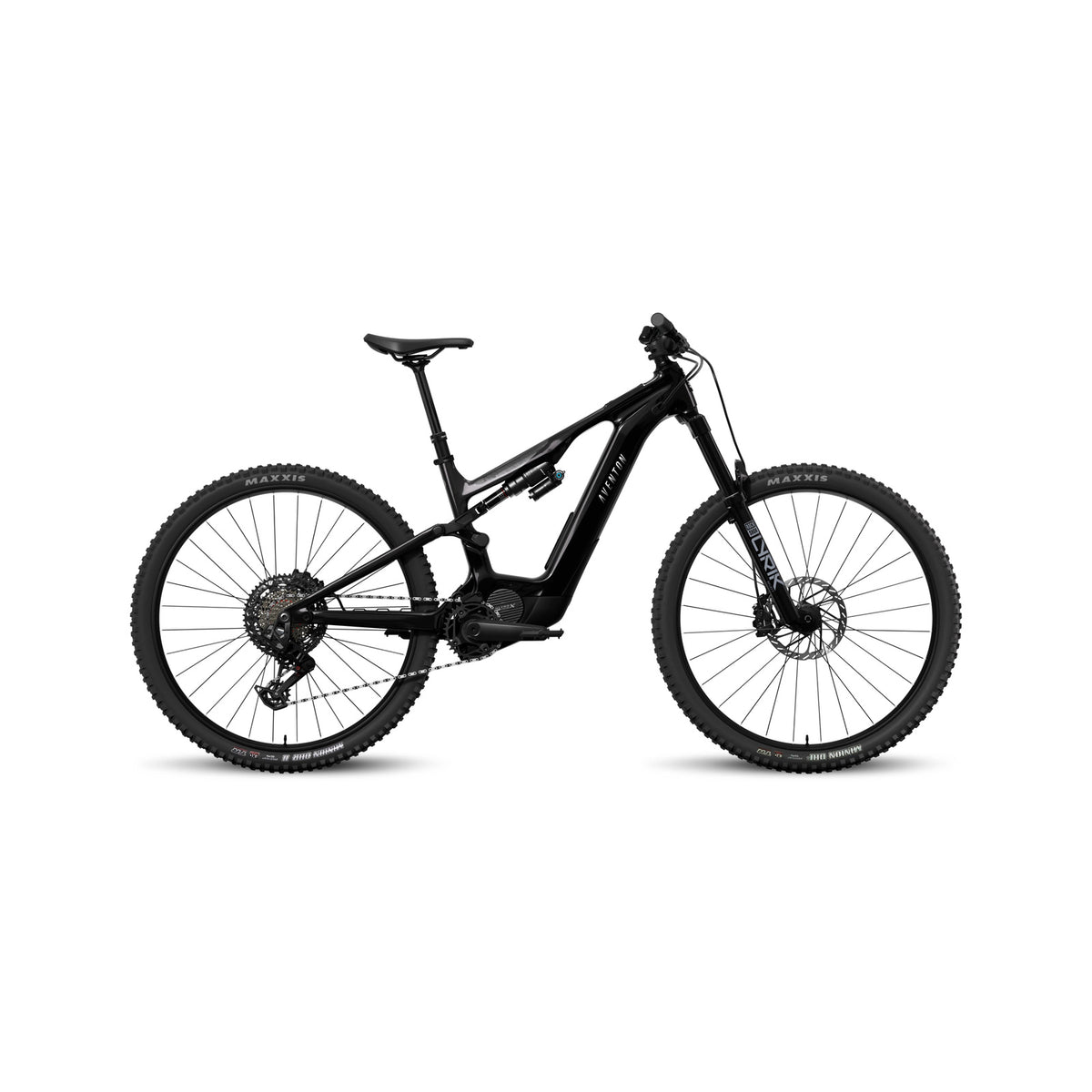 Aventon Current EXP electric bike in Midnight Black, side view, showcasing sleek frame and modern design.