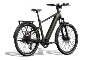 Aventon Level 4 ADV electric bike in step-over frame, camouflage color, side view