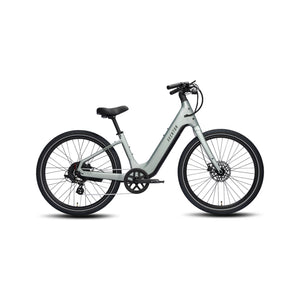Aventon Pace 5 REC Step-Thru electric bike in Glacier Mint color, side view, against a white background