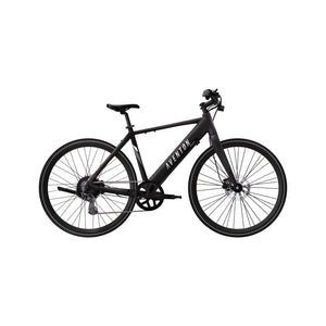 Aventon Soltera 2.5 electric bike in matte midnight black, side view, against a white background