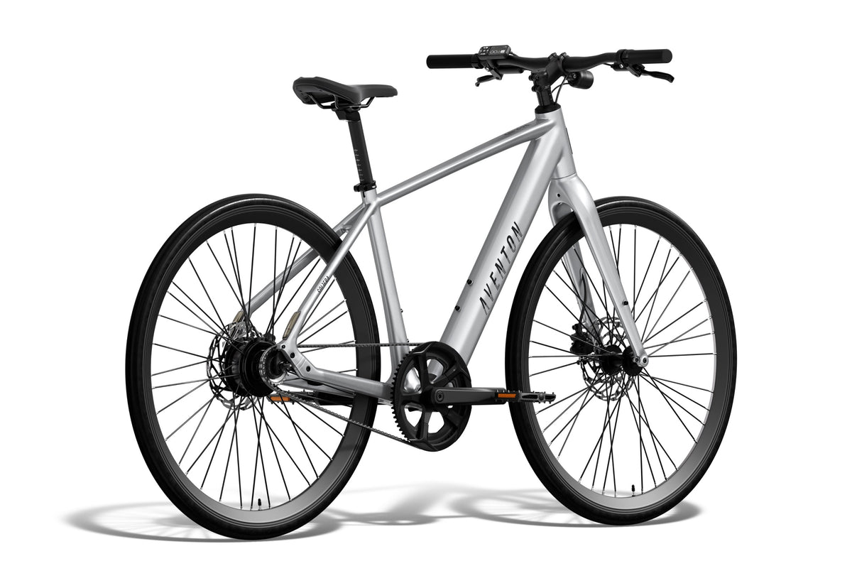 Aventon Soltera 3 ADV electric bike in Sterling color, side view, displayed against a white background
