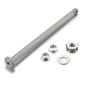 Eride Pro M12 Jackshaft Axle displayed on a white background, showing the full length of the metal axle with threaded ends and precision-machined features.