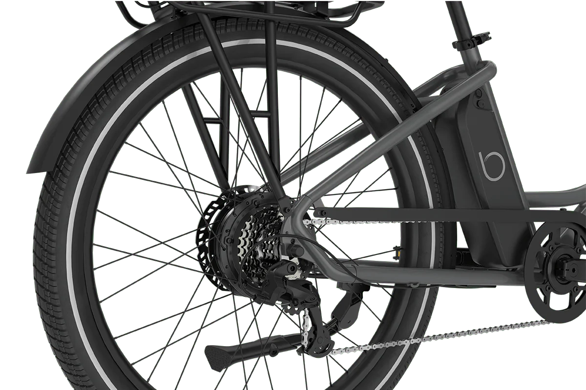 Blix Sol X electric beach cruiser eBike, step-over frame, 750W motor, gray color, commuter style, product image