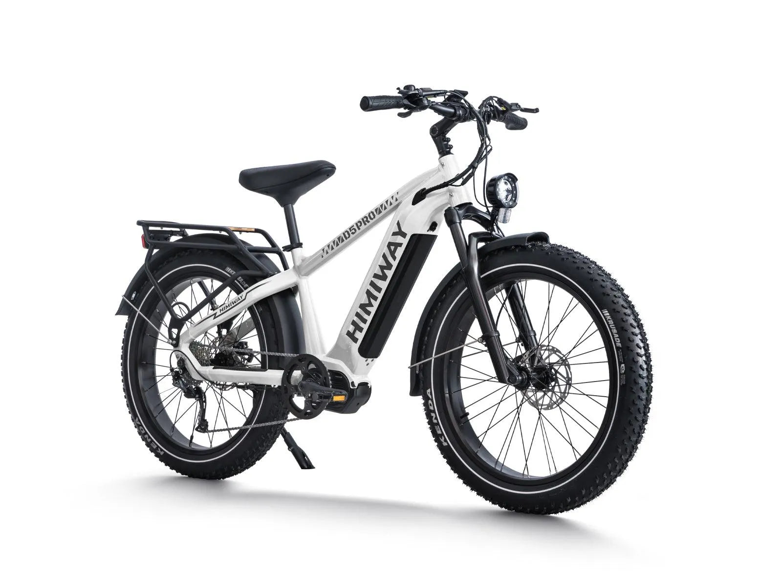 White Himiway D5 Pro Step Over eBike, side view, displayed against a plain background.