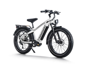 White Himiway D5 Pro Step Over eBike, side view, displayed against a plain background.