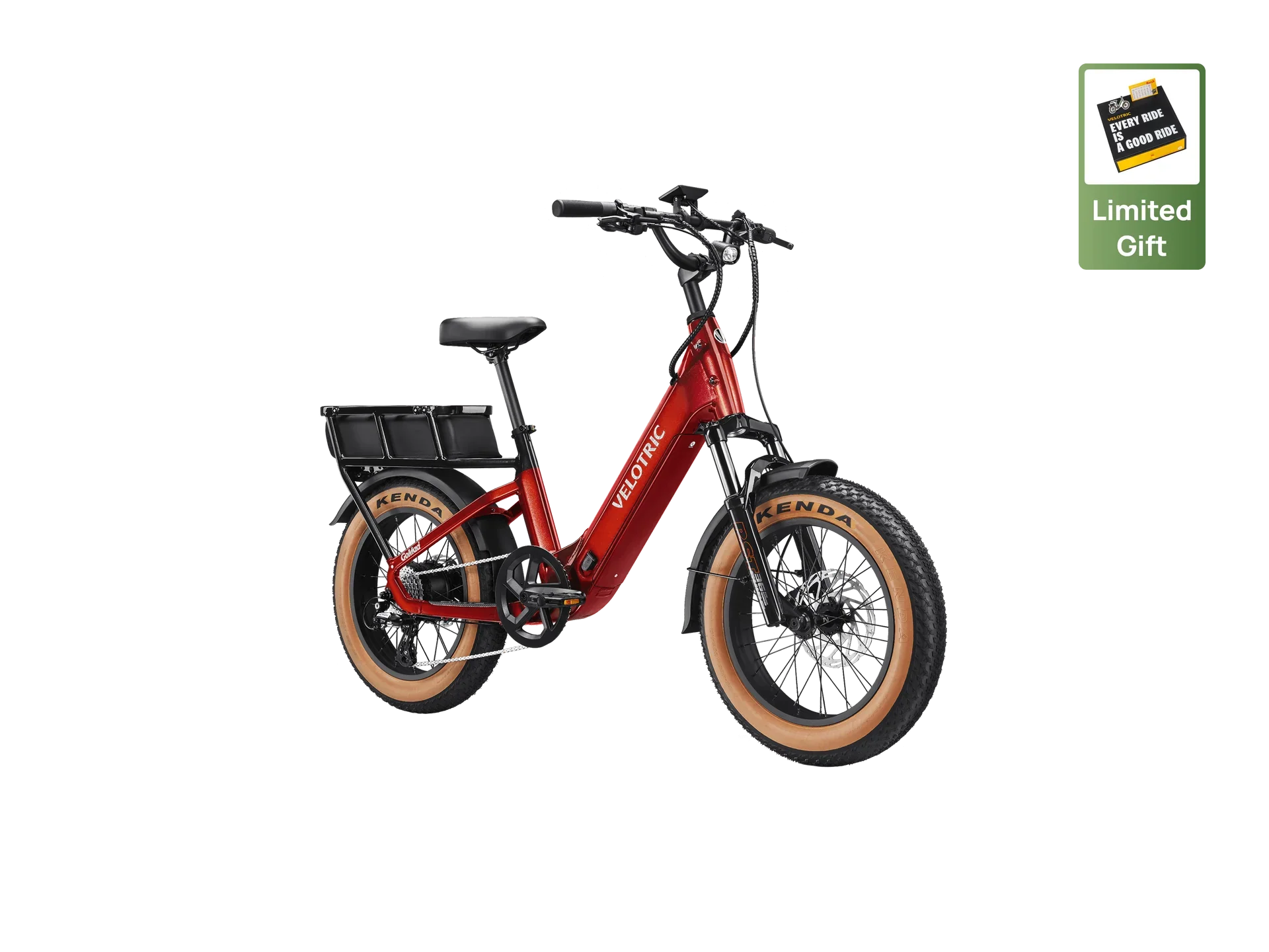 Side view of the Velotric GoMad eBike in matte black, showcasing its sturdy frame, thick tires, and integrated battery on a white background.