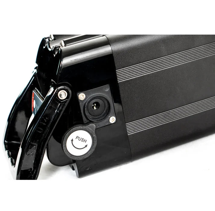 52V 17.5AH Silverfish battery, rectangular silver casing with black end cap, product displayed on a white background