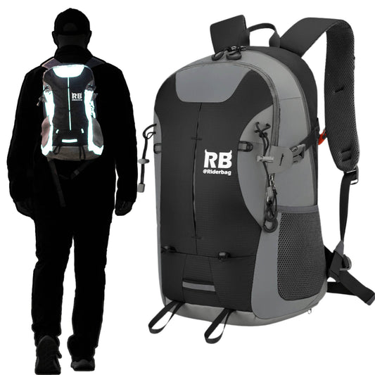 Black Reflective Commuter Bike Backpack | Riderbag Reflektor35