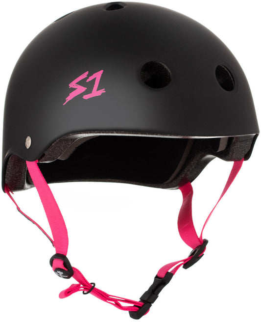 eBike Helmet - S1 Lifer Helmet Black with Pink Straps - XX-Large