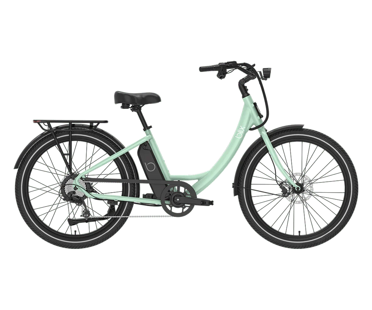 BLIX Sol X Electric Beach Cruiser eBike - Step Over 750 w Electric Commuter eBike - Cruiser - BLIX|GREEN|2884 eBike Super Shop