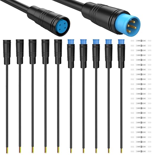 eBike Electrical Cable Julet 4 Pin Connector eBike Extension Cable M/F - 8"