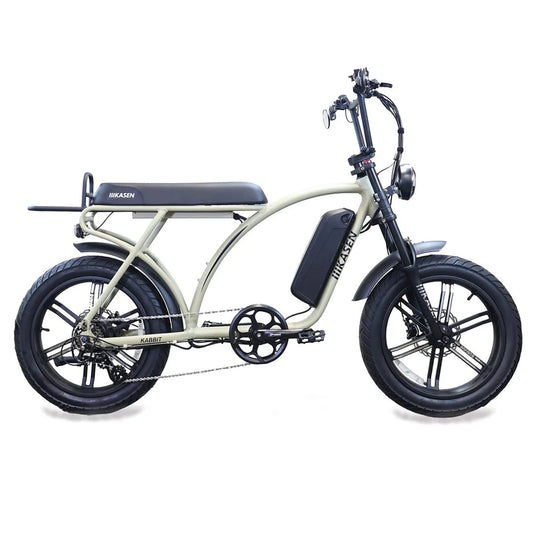 Kasen Kabbit Plus eBike in sand color, packaged inside a white shipping box