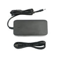 Eunorau 48V 3A fast charger with black rectangular body, cooling vents, power indicator light, and attached power cables, displayed on a white background.