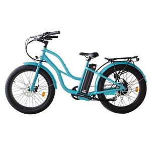 Coastal Cruiser 52v 24 Thru 750W Step Thru Ebike 24x3 Fat Tire Fat Tire Cruiser - Fat Tire eBike - COAST|FATT|TEAL|0004 eBike Super Shop
