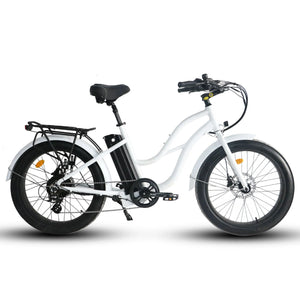 Coastal Cruiser 52v 24 Thru 750W Step Thru Ebike 24x3 Fat Tire Fat Tire Cruiser - Fat Tire eBike - COAST|FATT|WHITE|0003 eBike Super Shop