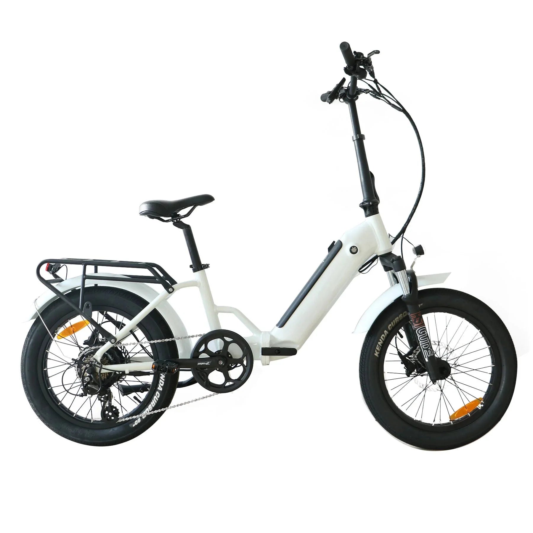 Coastal Cruiser CC Folding 750w Step Thru Ebike 20x3 Fat Tire Folding Electric Bike - Folding eBike - COAST|FOLDI|WHITE|0018 eBike Super Shop