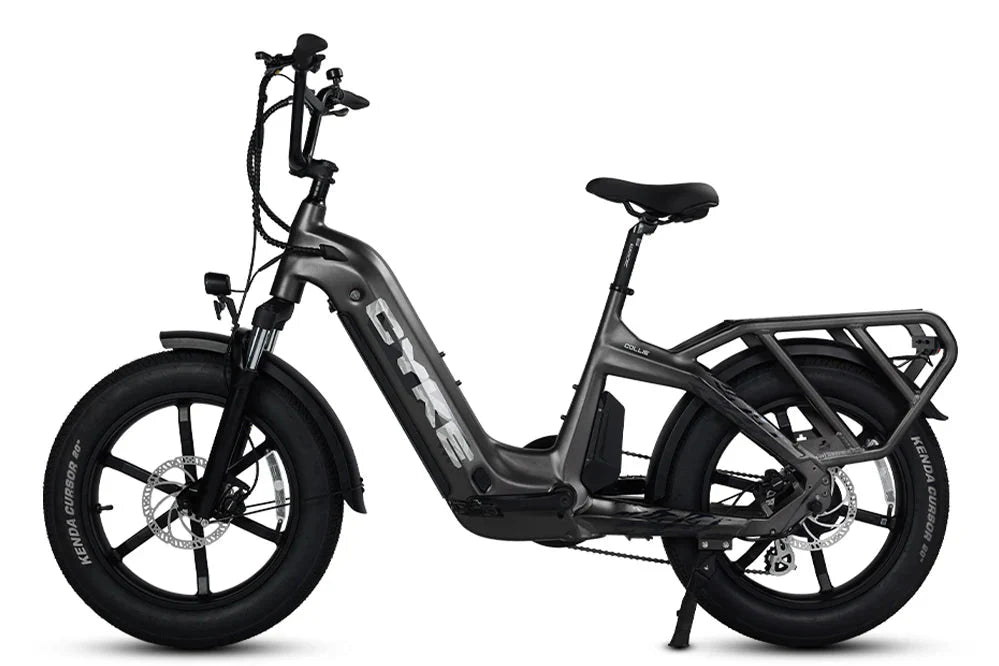CYKE Collie Cargo Electric Cargo eBike - 48v 750 w Mini Fat Tire Electric Cargo eBike - Cargo eBike - CYKE|GRAY|2617 eBike Super Shop