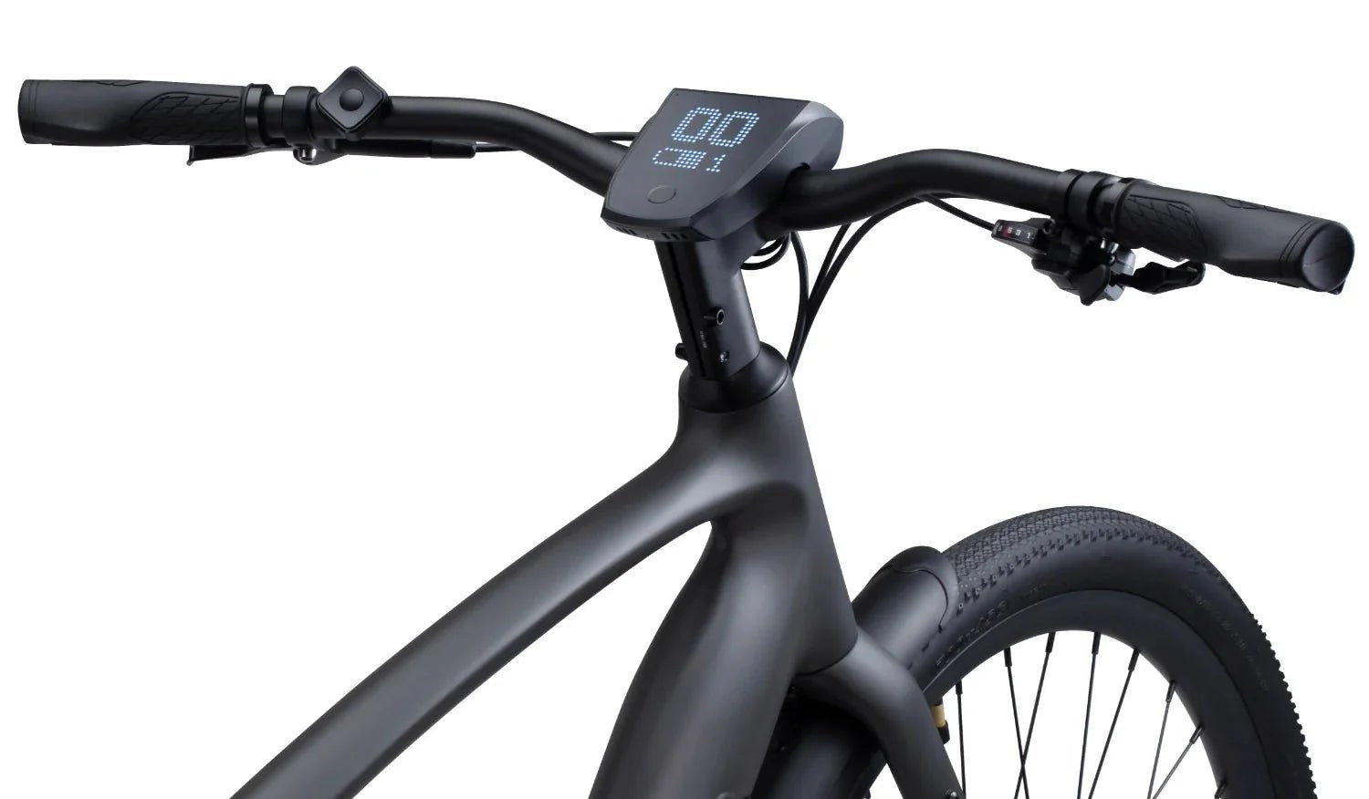 Urtopia Carbon1 Pro eBike in matte black, shown in its box with packaging, product image labeled "In Box Matte Black"