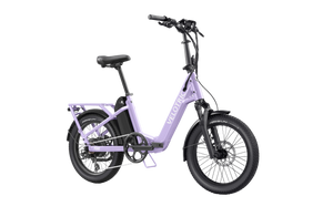 Velotric Fold 1 Plus eBike in Violet Haze color, shown folded for compact storage