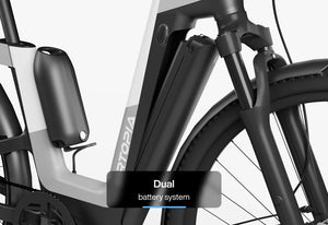Urtopia Carbon Fusion Pro eBike in Elegant Gray, side view showcasing sleek frame design and integrated components