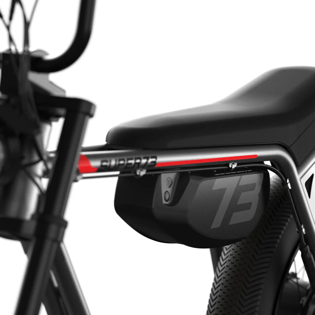 Super73 Z Miami electric bike in metallic aluminum color, side view, displayed on a white background