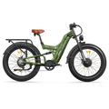 Green Freesky Warrior Pro M-530 electric bike, side view, showcasing frame design and components