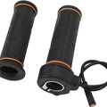 Super73 full twist eBike throttle in black with tan accent, product image on white background