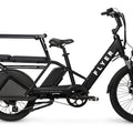 Black RADIO FLYER Via Pro 750w Step Thru electric cargo eBike with 24x2.4 street tires, shown in product image.