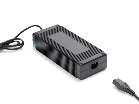 Product image of the eBike EBOX Charger for 60V EBOX2 and Dragster models, 2A Dragster battery charger, labeled as in stock.