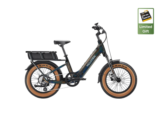 Obsidian black Velotric GoMad eBike side view, showcasing its sturdy frame, thick tires, and integrated battery design.