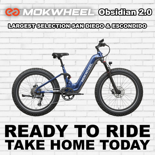 eBike Mokwheel Obsidian  2.0 - Step Thru - Blue & Gray - Ready to Ride