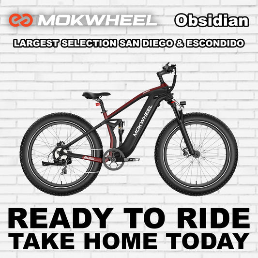 eBike Mokwheel Obsidian  - Step Over - Black & Red - Ready to Ride