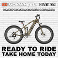 Mokwheel Obsidian eBike in Jungle Camo color, side view, displayed outdoors