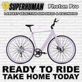 Electric bike Superhuman Photon Pro in Glowberry color, side view, displayed against a white background.