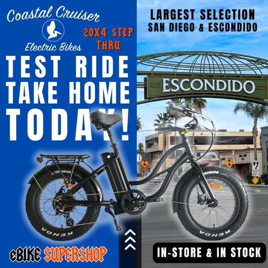 eBike Coastal Cruiser 20x4 Step Thru - Black - Ready to Ride