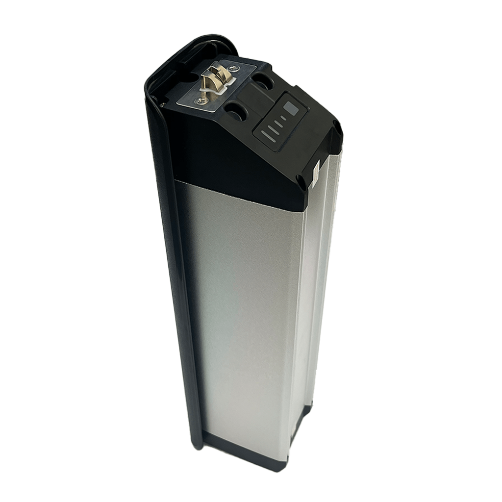 Alt text: 48V 14AH eBike battery designed for Coastal Cruiser 750w folding step-thru 20x3 electric bike, product image showing battery pack.