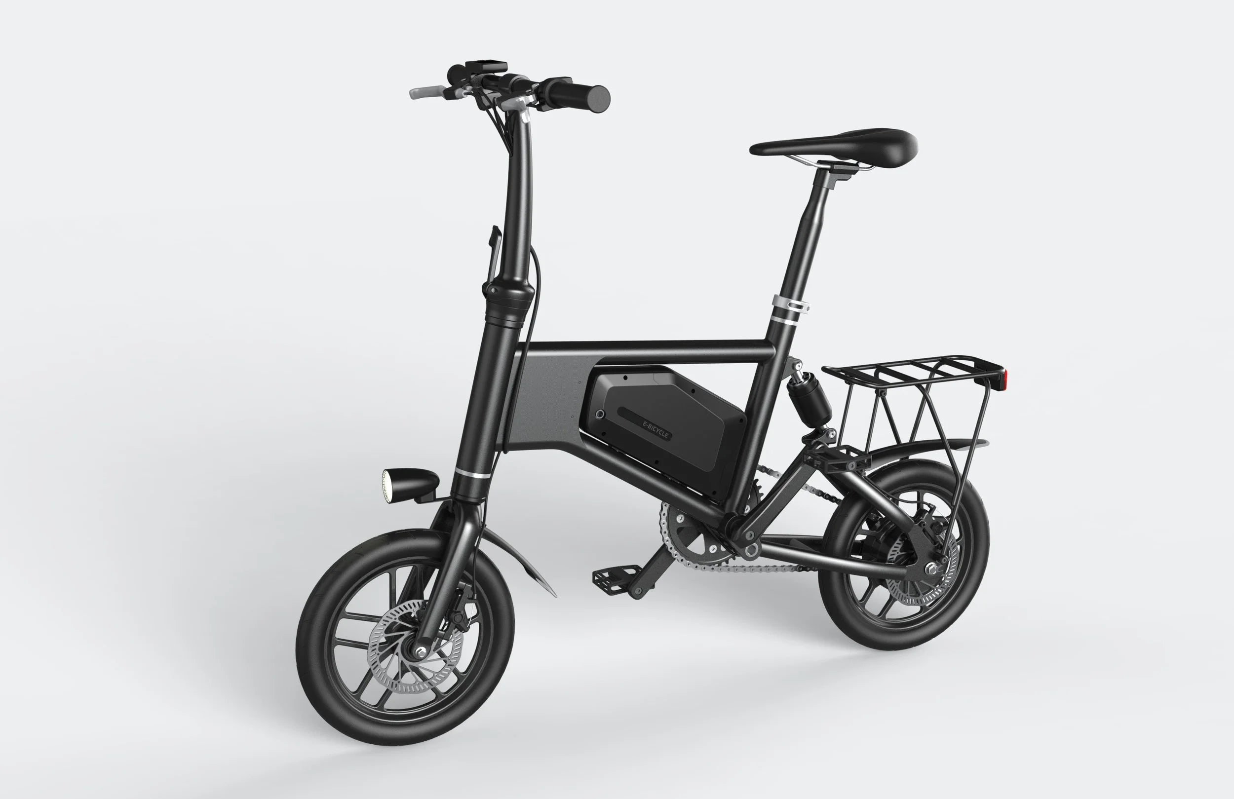 Black Ampira X5 eBike side view, showcasing frame design, wheels, and handlebars against a white background