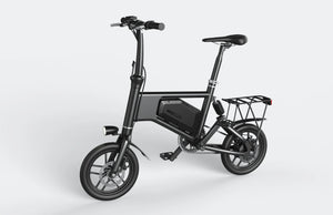 Black Ampira X5 eBike side view, showcasing frame design, wheels, and handlebars against a white background