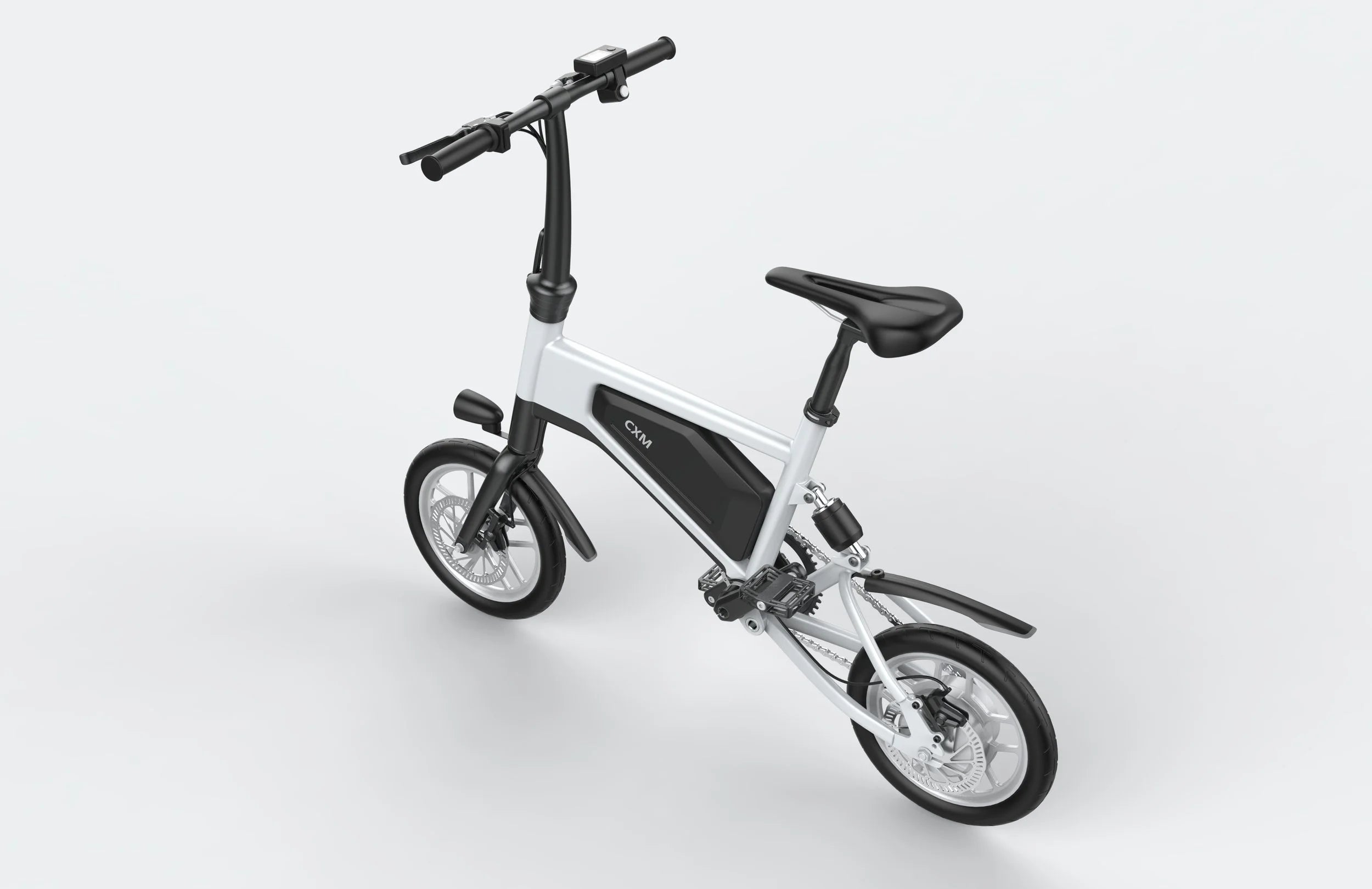White Ampira X5 eBike side view, showcasing sleek frame design and integrated battery