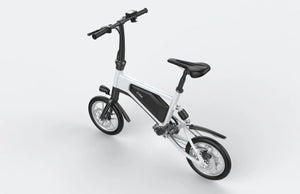 White Ampira X5 eBike side view, showcasing sleek frame design and integrated battery