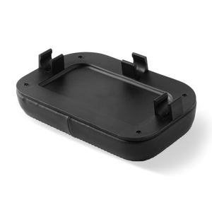 Black Murf cargo eBike backrest accessory, shown attached to the rear rack of an electric bicycle.