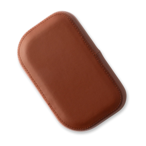 Brown eBike backrest accessory for Murf Cargo, product image showing backrest attached to bike seat.