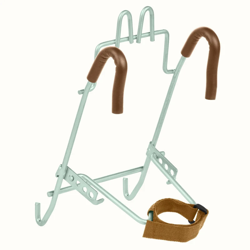 Retrospec Apollo steel bike basket in matcha green, mounted on an eBike