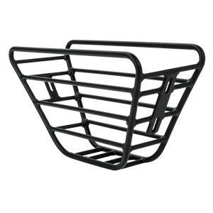 Side view of the Revi Cougar Pro eBike with a black front basket accessory attached, displayed on a white background.