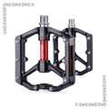 Black aluminum pedals for electric bike, product image showing a pair of sturdy, textured black pedals designed for eBikes.