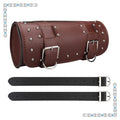 eBike Brown Leather Rounded Studded Bar Bag for ebike