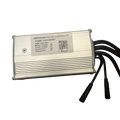 Front view of the Macfox X2 eBike Controller (old version) showing the rectangular black device with labeled connection ports and attached wiring.
