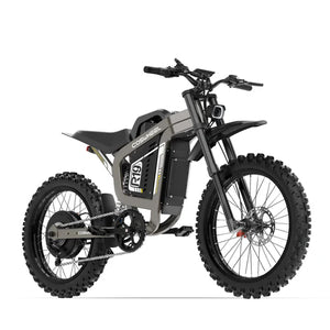 Coswheel R19 electric bike in gray, side view, showcasing its frame, wheels, and battery compartment